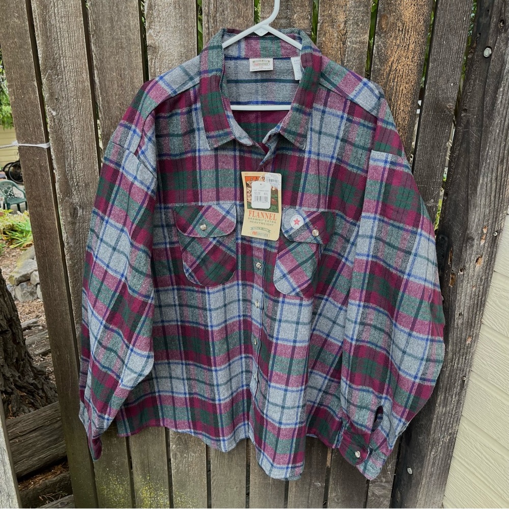Five Brother Vintage Brawny Extra Weight Plaid Flannel Shirt NWT Sz 4XL
